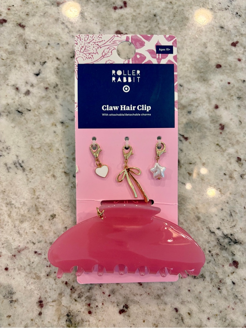 Roller Rabbit x Target Pink Claw Hair Clip with Charms